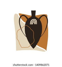 Antique vase modern contemporary art with abstract shapes. Good for interior posters. Vector Clipart
