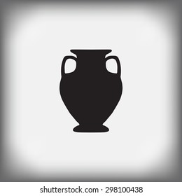 antique vase on a gray background - vector illustration