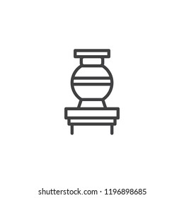 Antique vase outline icon. linear style sign for mobile concept and web design. Museum exhibit simple line vector icon. Symbol, logo illustration. Pixel perfect vector graphics