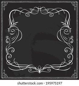 antique vector chalkboard calligraphy design line classic nails black boundary drawn mark empty ornate beauty set vintage art twist decorative traditional swirling banner victorian fingers filigree se