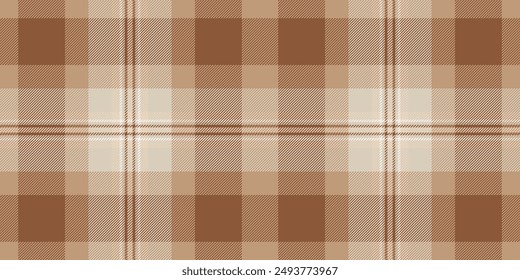 Antique vector seamless fabric, new plaid check textile. Attire pattern texture background tartan in orange and light colors palette.