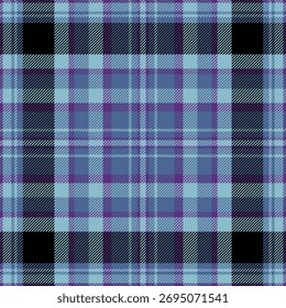 Antique vector seamless plaid, korean texture check background. Brand textile pattern tartan fabric in cyan and blue colors palette.