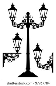 Antique vector street lights