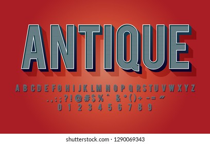Antique vintage alphabet vector design