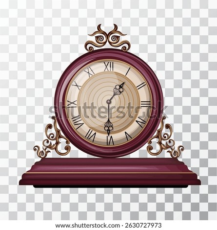 Antique vintage clocks. Isolate, clip art, Vector illustration.