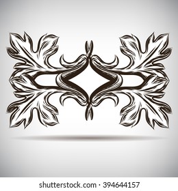 Antique vintage floral ornament on white background. Vector 