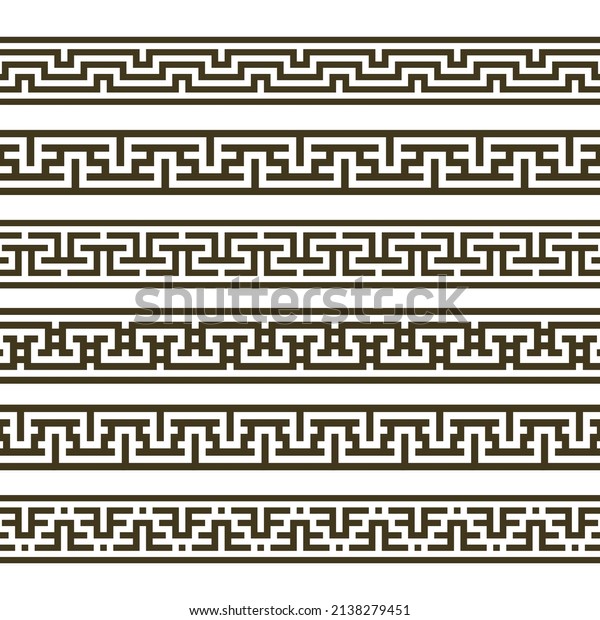 Antique Vintage Greek border patterns seamless\
pattern in gematrical shape ornamental dividing line page border or\
fabric pattern\
background