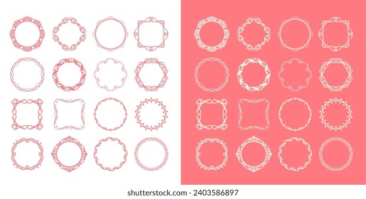 Antique or vintage style decoration. Heading and border design set
