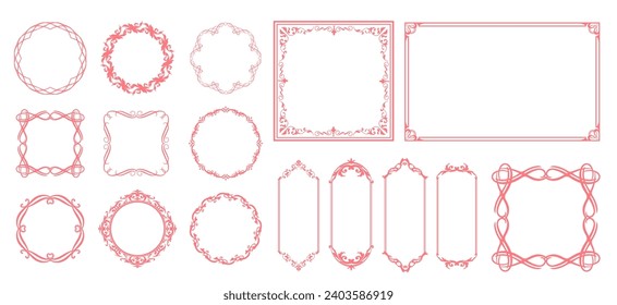 Antique or vintage style decoration. Heading and border design set