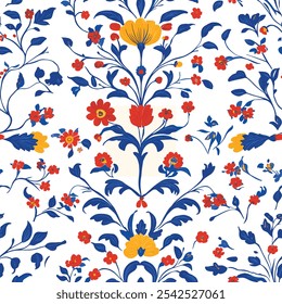 Vintage tradicional mediterrâneo arabesco ornamentos, padrão sem emenda do vetor do projeto da impressão. Inspirado por Chinoiseries florais, arte de Toile de Jouy arte barroca vitoriana. Perfeito para o tecido, parede