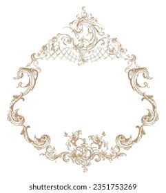 Antique vintage wedding frame for crest monogram illustration vector