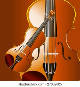 antique violin vector