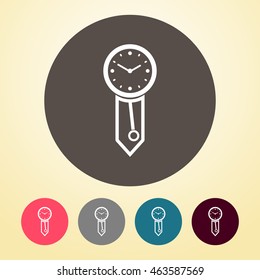 Antique Wall Clock Icon in round shape.