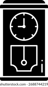Antique Wall Clock Icon Vector Illustration