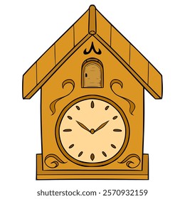 antique wall clock illustration hand drawn isolated vector