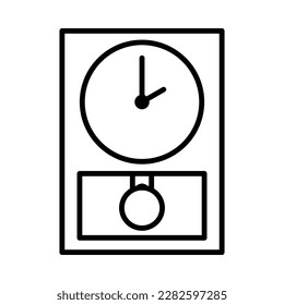 reloj de pared antiguo en forma de contorno. mostrando las dos en punto. aislado de fondo blanco. ilustración vectorial.