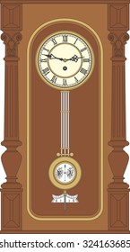 Antique wall clock with a pendulum.