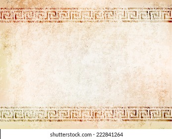  antique wall with greek ornament meander.vector background