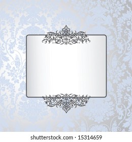 Antique wallpaper with scroll detail and copy-space