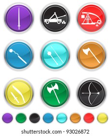 	antique weapons,easy to edit or re size,each color icon is set on a different layer