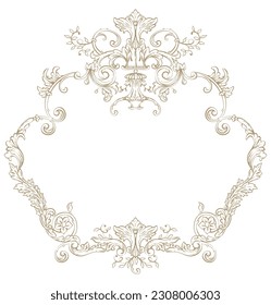 antique wedding crest monogram vector illustration
