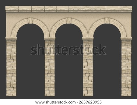 Antique white colonnade with columns