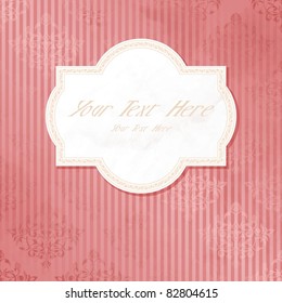 Antique white on pink wedding label (eps10); jpg version also available