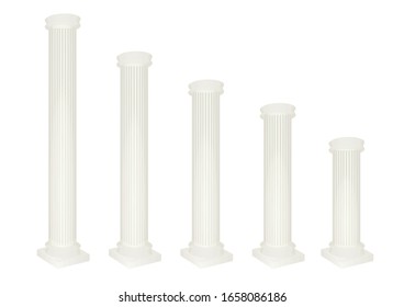 Antique white pillar set. vector illustration