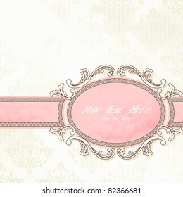 Antique white and pink wedding banner (eps10); jpg version also available