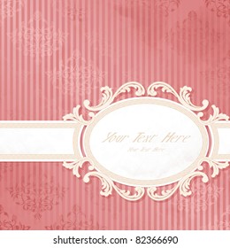 Antique white wedding banner on pink(eps10); jpg version also available