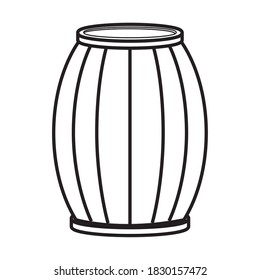 antique wooden barrel line style vector illustration design