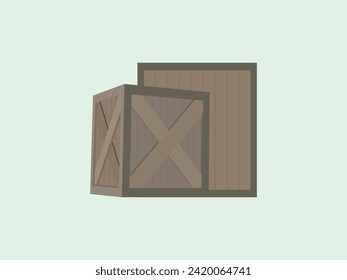 antique wooden boxes storage vector