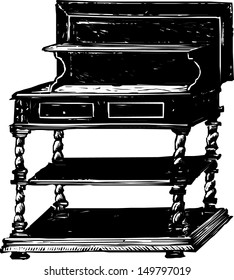 Antique wooden bureau