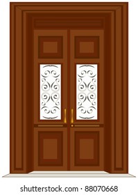 Antique Wooden Door Vector