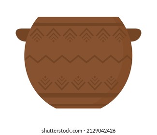 antique wooden mug icon on white background