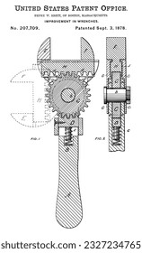 Antique Wrench 1878 Patent Art