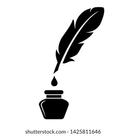 Antique writing tools vector icon isolated on white background