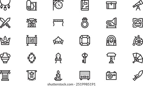 Antiques icons High-Quality Vector Icons Collection with Editable Stroke. Ideal for Professional and Creative Projects.