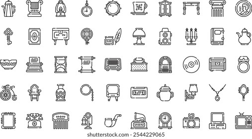 Antiques icons High-Quality Vector Icons Collection with Editable Stroke. Ideal for Professional and Creative Projects.