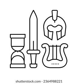 antiques treasure line icon vector. antiques treasure sign. isolated contour symbol black illustration