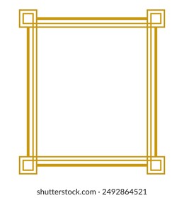 Antiquities Golden Lines Rectangle Frame Border