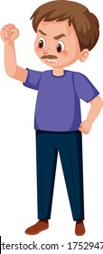 Anti-racism protester cartoon character illustration
