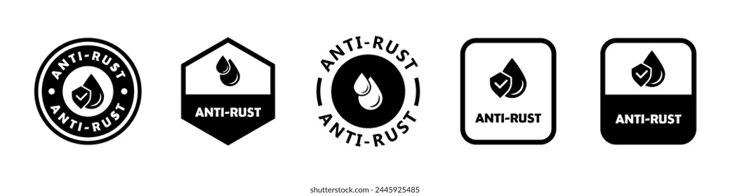 Anti-Rust. Vector labels for anti rust lubricant or primer.