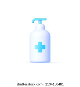 Antiseptic 3d in 3d style on white background. 3d Vector illustration