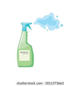 Antiseptic agents that kill bacteria. Vector illustration in cartoon style. 