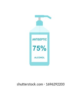 Antiseptic bottle icon flat style
