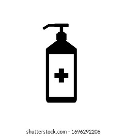 Antiseptic bottle icon flat style