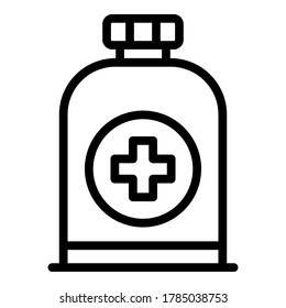 Antiseptic bottle icon. Outline antiseptic bottle vector icon for web design isolated on white background