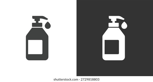 Icono de botella antiséptica. Icono de la serie de glifos sólidos