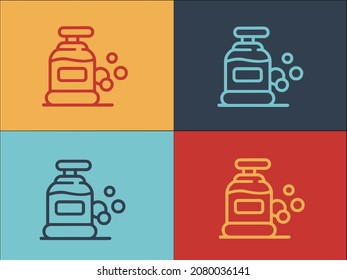 Plantilla De Logotipo De Botella Antiséptica, Icono Plano Sencillo De Antiséptico, Frasco, Sanitizador